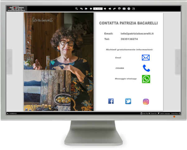 Il catalogo multimediale è un libro elettronico sfogliabile. E' collegabile a social networks, email, telefono, whatsapp